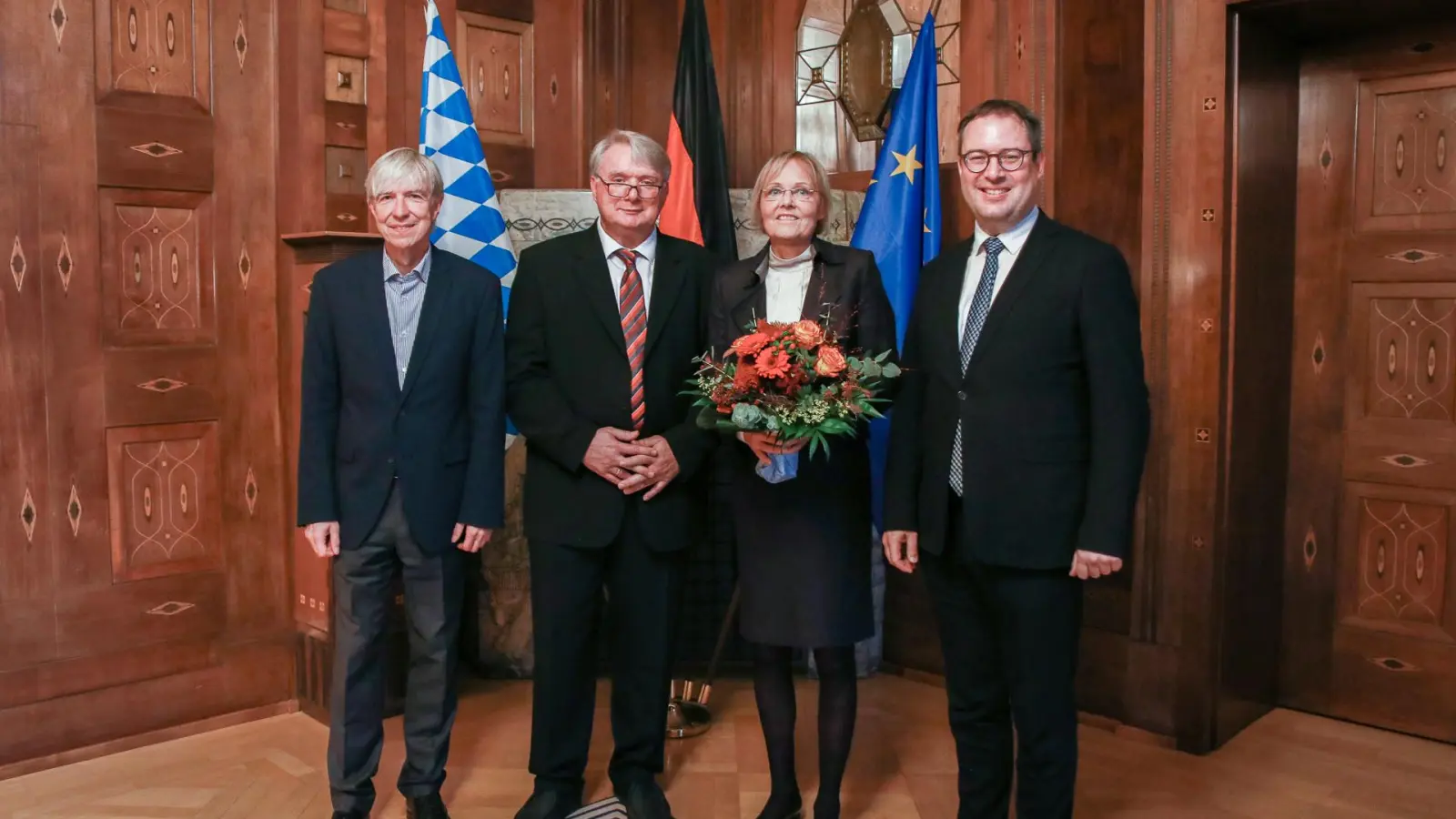 V.l.: Regierungsvizepräsident Thomas Engel, Leitender Regierungsdirektor Thomas Fischer, Abteilungsdirektorin Dr. Corinna Boerner, Regierungspräsident Florian Luderschmid (Foto: Benjamin Böhm, Regierung von Oberfranken)