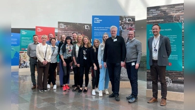 Die Delegation der Gesundheitsregion Bayreuth besuchte bei ihrer Exkursion nach Kopenhagen (Dänemark) auch die Firmenzentrale des Pharma-Konzerns Novo Nordisk, mit dem seit 2023 unter #bayreuthbewegtsich kooperiert wird. (Foto: Stadt Bayreuth )