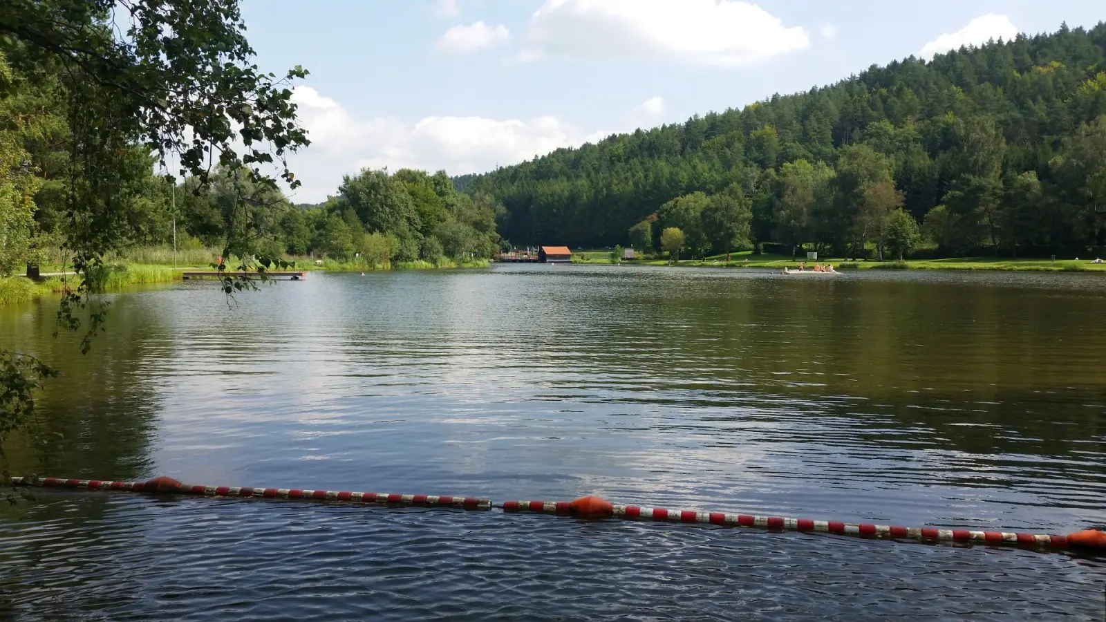 Auch Taucher suchten im Trebgaster Badesee nach dem vermissten Kulmbacher Jamal R. (Foto: red)