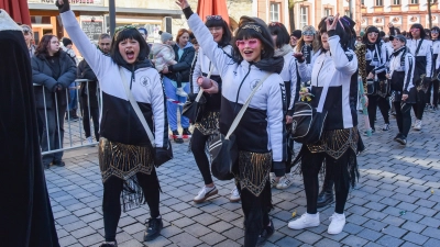 Tausende Besucher schauten sich den traditionellen Faschingsumzug in der Bayreuther Innenstadt an.  (Foto: sd)