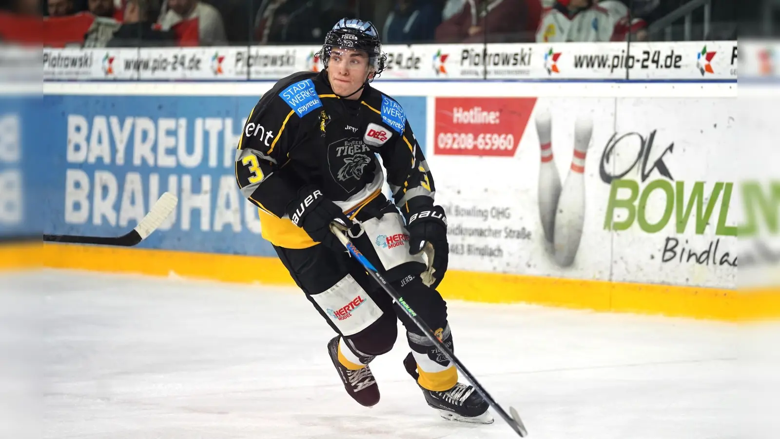 Verteidiger Leon Schuster komplettiert den Kader der onesto Tigers Bayreuth für die kommende Saison in der Eishockey-Oberliga Süd. (Foto: Karo Vögel)